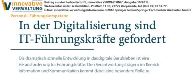 In der Digitalisierung sind IT-Führungskräfte gefragt