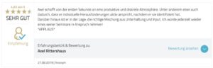Teilnehmerstimmen zu Axel Rittershaus Online Training