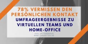 Umfrageergebnisse Virtuelle Teams Home Office Persönlicher Kontakt vermisst