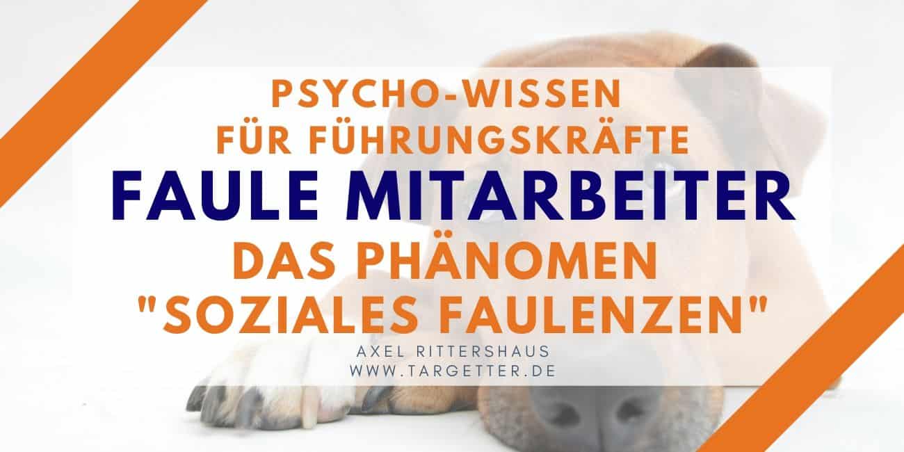 Soziales Faulenzen - Psycho-Wissen für Führungskräfte