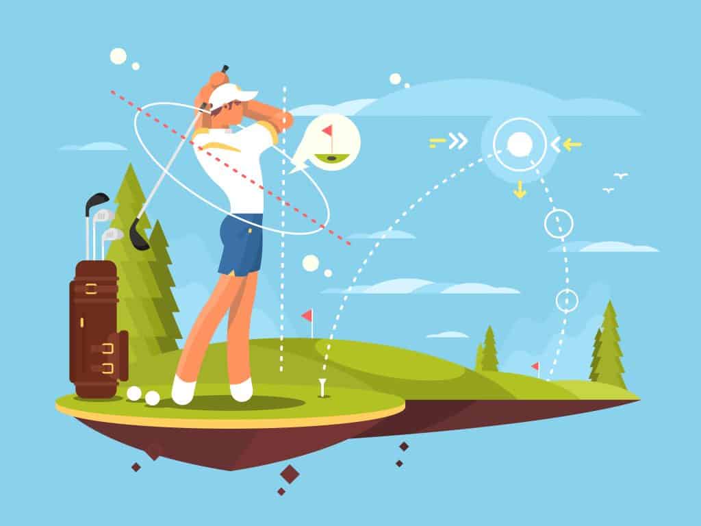 Illustration of man playing golf