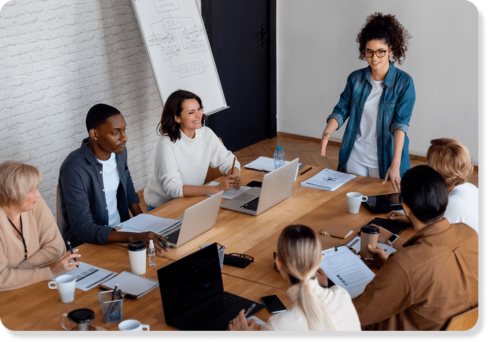 Meeting mit vielen Personen