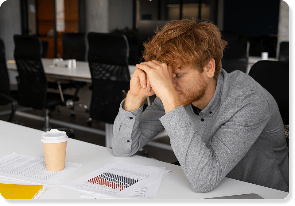 enttäuschter Mitarbeiter