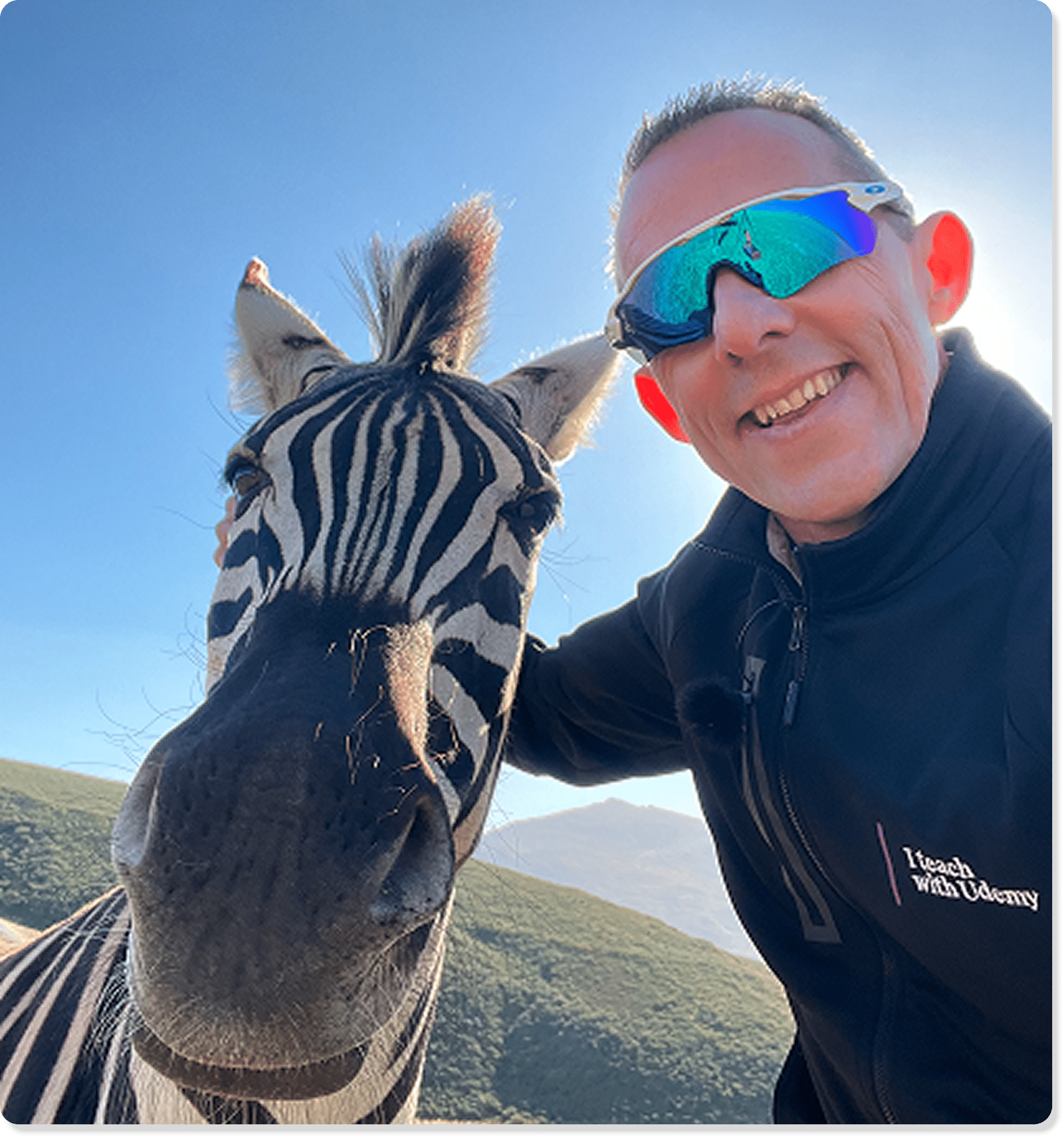 Axel Rittershaus mit Zebra