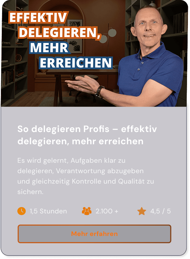 Kursempfehlung - Delegationstraining für Führungskräfte