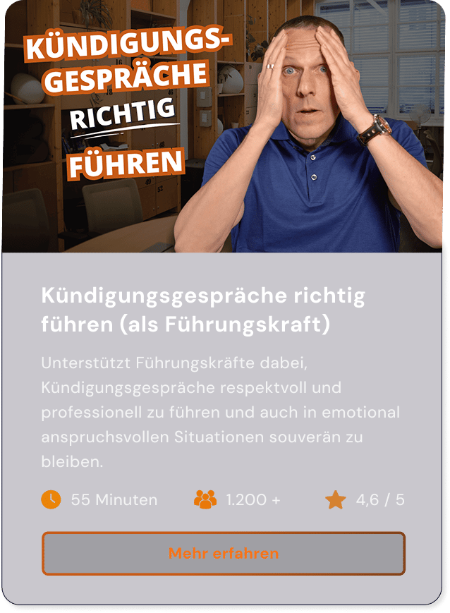 Kursempfehlung - Kündigungsgespräche richtig führen (als Führungskraft)