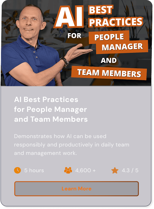 Recommendation - AI Best Practices for People Manager and Team Members Kurs: Teams erfolgreich führen und weiterentwickeln
